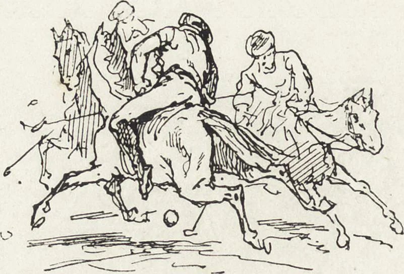 An illustration from La vie hors de chez soi (comédie de notre temps) l'hiver, le printemps, l'été, l'automne; études au crayon et à la plume, 1876, leaf 241