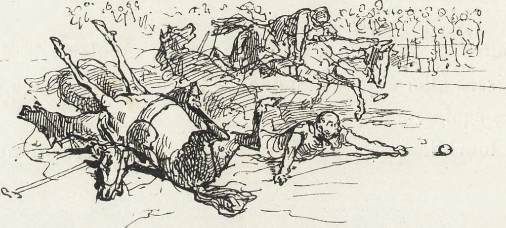 An illustration from La vie hors de chez soi (comédie de notre temps) l'hiver, le printemps, l'été, l'automne; études au crayon et à la plume, 1876, leaf 241