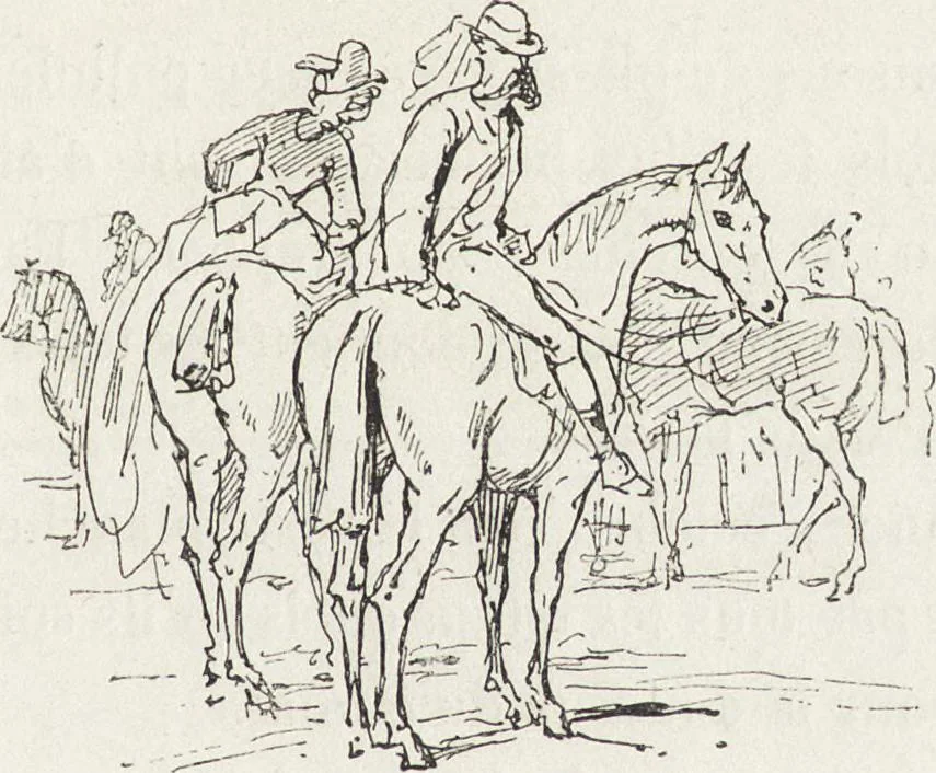 An illustration from La vie hors de chez soi (comédie de notre temps) l'hiver, le printemps, l'été, l'automne; études au crayon et à la plume, 1876, leaf 248