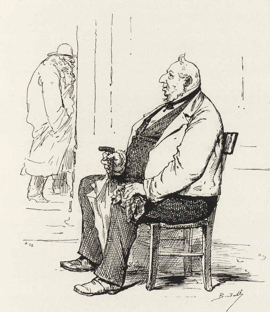 An illustration from La vie hors de chez soi (comédie de notre temps) l'hiver, le printemps, l'été, l'automne; études au crayon et à la plume, 1876, leaf 250
