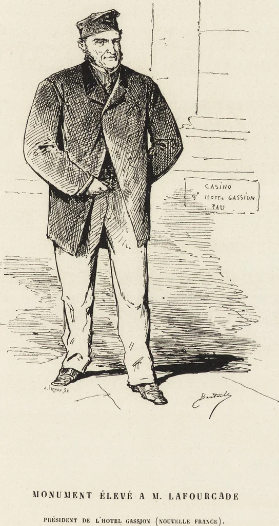 An illustration from La vie hors de chez soi (comédie de notre temps) l'hiver, le printemps, l'été, l'automne; études au crayon et à la plume, 1876, leaf 252