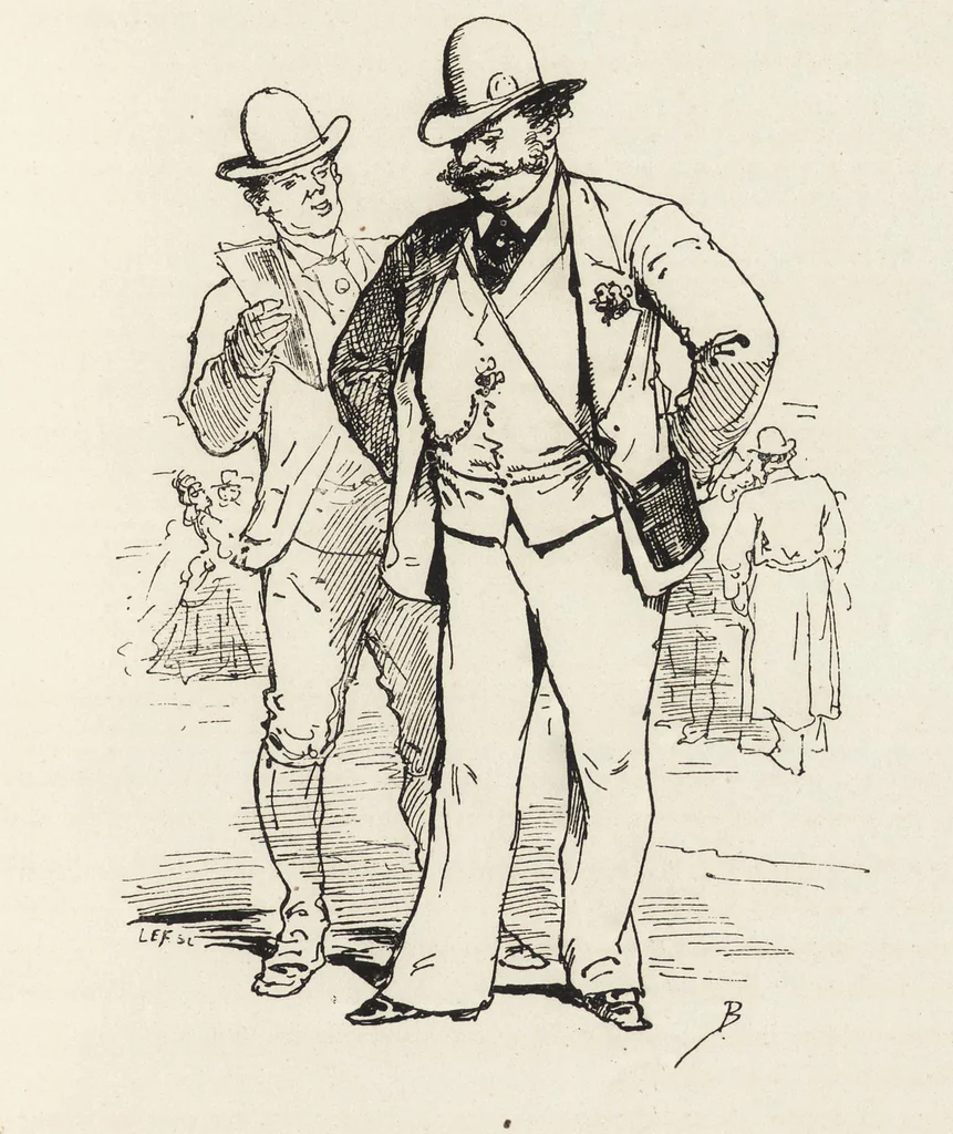 An illustration from La vie hors de chez soi (comédie de notre temps) l'hiver, le printemps, l'été, l'automne; études au crayon et à la plume, 1876, leaf 264
