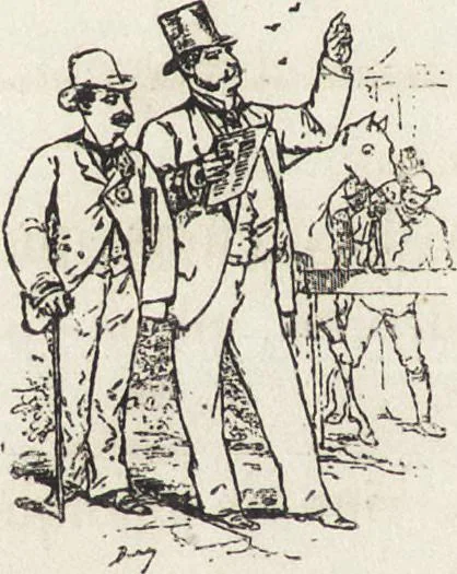 An illustration from La vie hors de chez soi (comédie de notre temps) l'hiver, le printemps, l'été, l'automne; études au crayon et à la plume, 1876, leaf 269