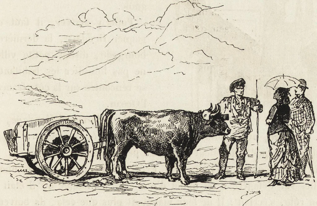 An illustration from La vie hors de chez soi (comédie de notre temps) l'hiver, le printemps, l'été, l'automne; études au crayon et à la plume, 1876, leaf 270