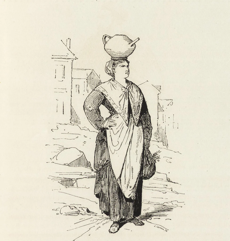 An illustration from La vie hors de chez soi (comédie de notre temps) l'hiver, le printemps, l'été, l'automne; études au crayon et à la plume, 1876, leaf 274