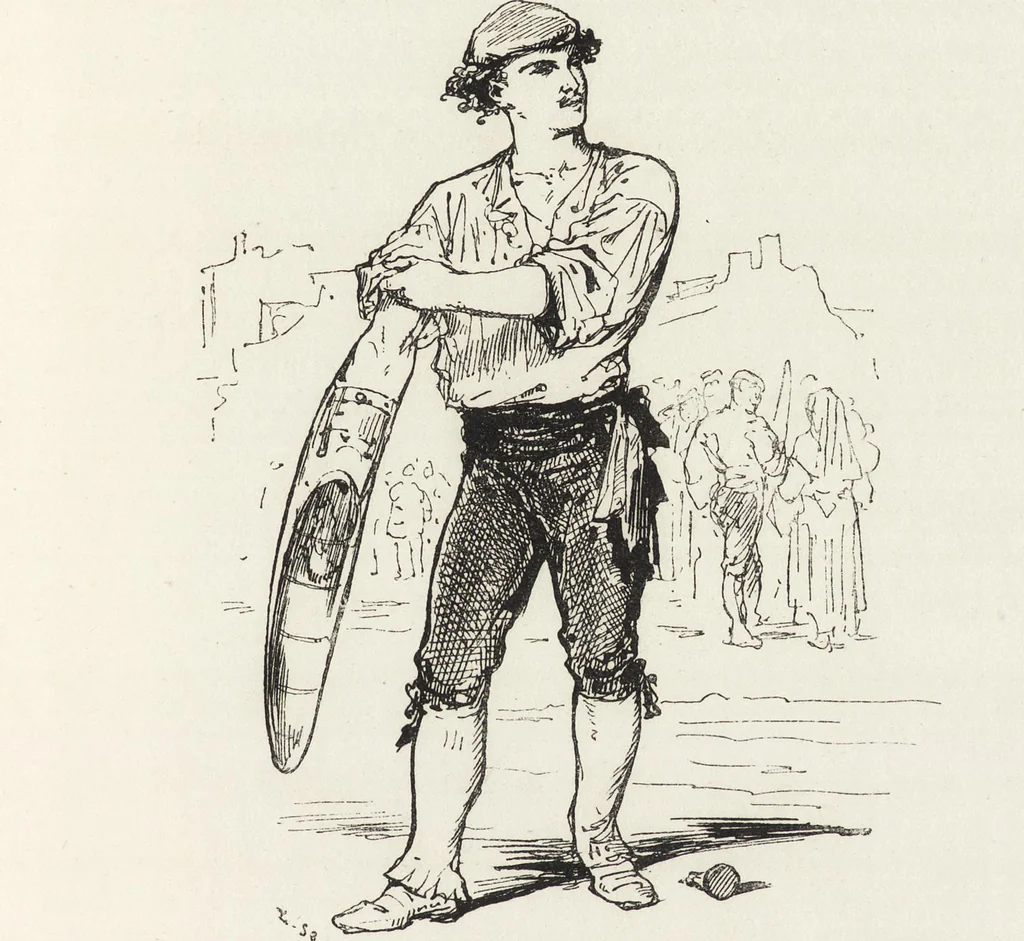 An illustration from La vie hors de chez soi (comédie de notre temps) l'hiver, le printemps, l'été, l'automne; études au crayon et à la plume, 1876, leaf 286