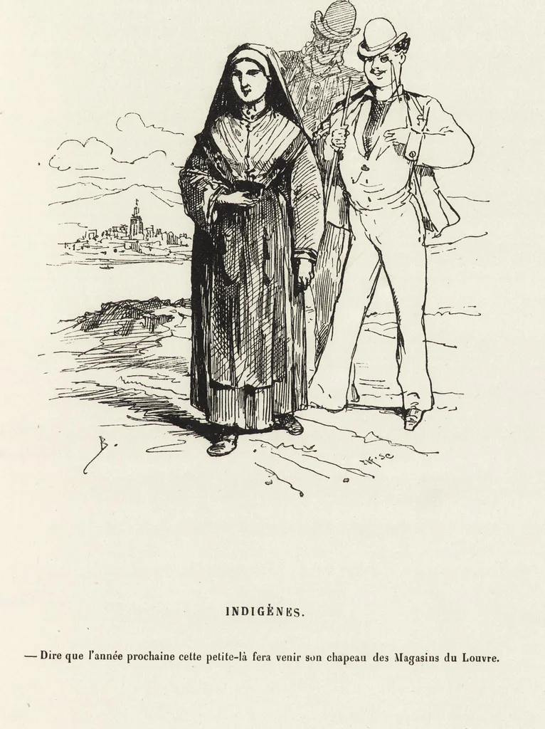 An illustration from La vie hors de chez soi (comédie de notre temps) l'hiver, le printemps, l'été, l'automne; études au crayon et à la plume, 1876, leaf 288