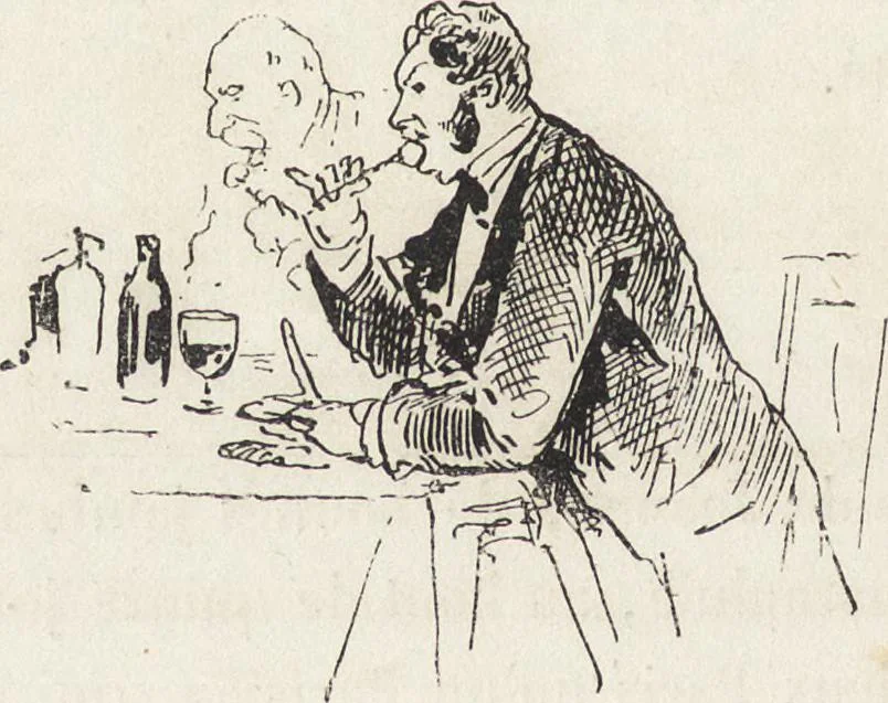 An illustration from La vie hors de chez soi (comédie de notre temps) l'hiver, le printemps, l'été, l'automne; études au crayon et à la plume, 1876, leaf 307