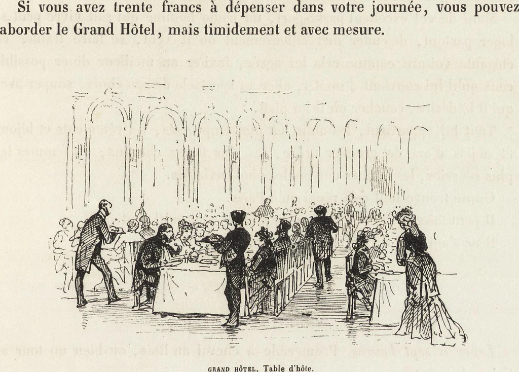 An illustration from La vie hors de chez soi (comédie de notre temps) l'hiver, le printemps, l'été, l'automne; études au crayon et à la plume, 1876, leaf 308