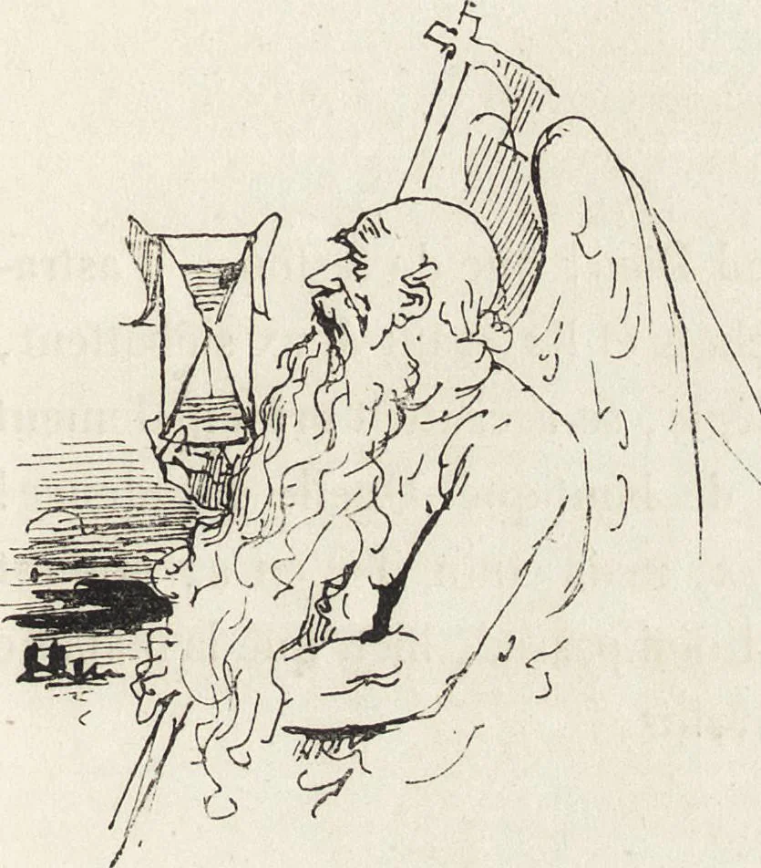 An illustration from La vie hors de chez soi (comédie de notre temps) l'hiver, le printemps, l'été, l'automne; études au crayon et à la plume, 1876, leaf 312