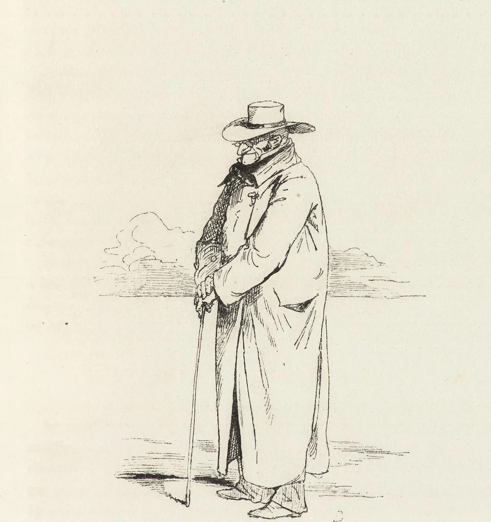 An illustration from La vie hors de chez soi (comédie de notre temps) l'hiver, le printemps, l'été, l'automne; études au crayon et à la plume, 1876, leaf 316
