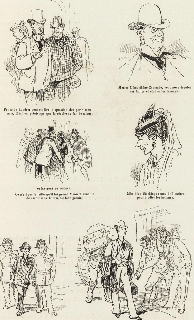 An illustration from La vie hors de chez soi (comédie de notre temps) l'hiver, le printemps, l'été, l'automne; études au crayon et à la plume, 1876, leaf 326