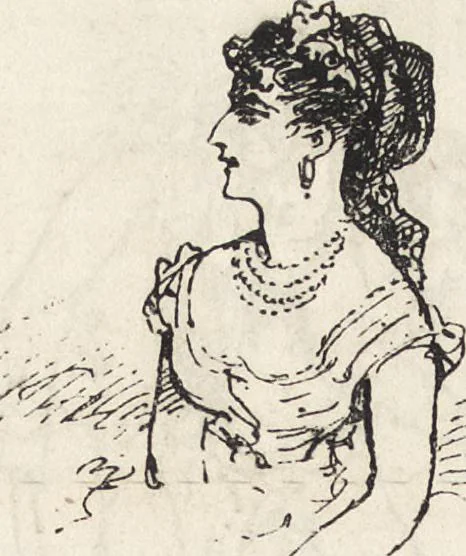 An illustration from La vie hors de chez soi (comédie de notre temps) l'hiver, le printemps, l'été, l'automne; études au crayon et à la plume, 1876, leaf 327