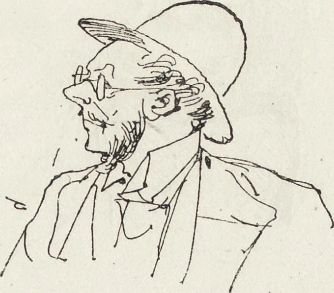 An illustration from La vie hors de chez soi (comédie de notre temps) l'hiver, le printemps, l'été, l'automne; études au crayon et à la plume, 1876, leaf 34