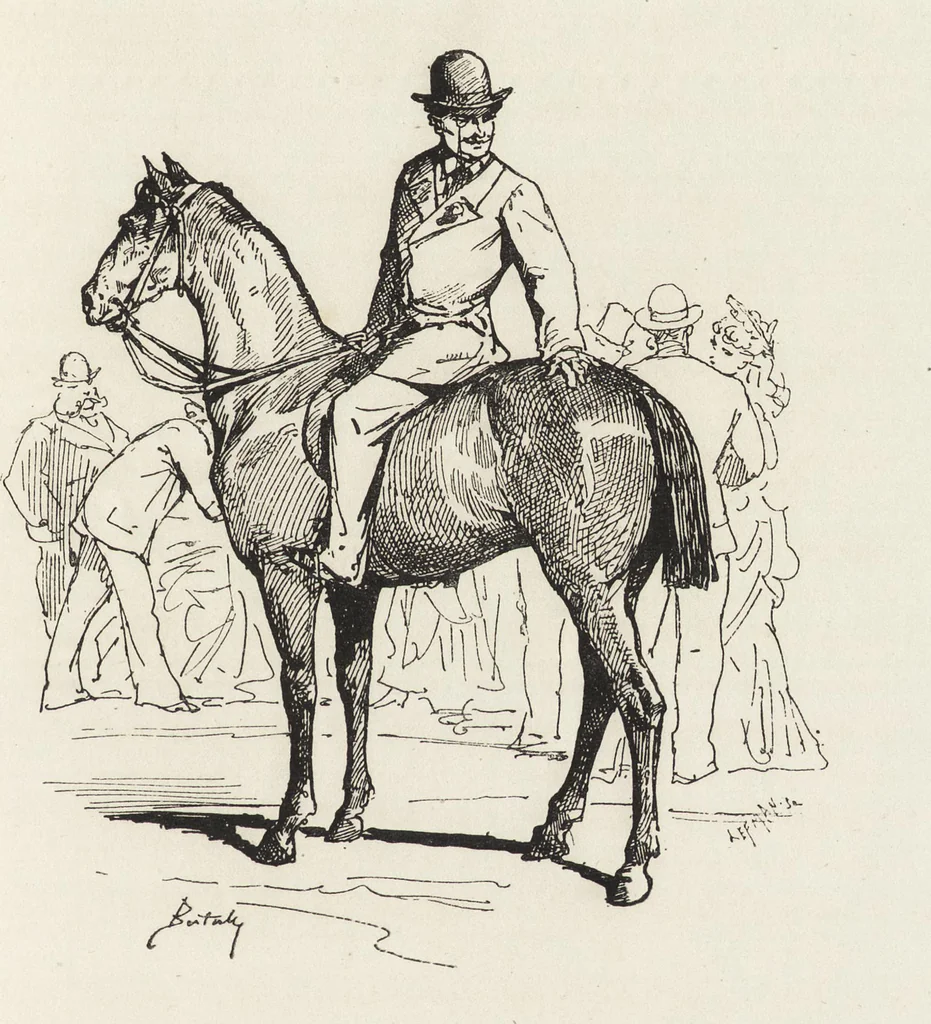 An illustration from La vie hors de chez soi (comédie de notre temps) l'hiver, le printemps, l'été, l'automne; études au crayon et à la plume, 1876, leaf 364