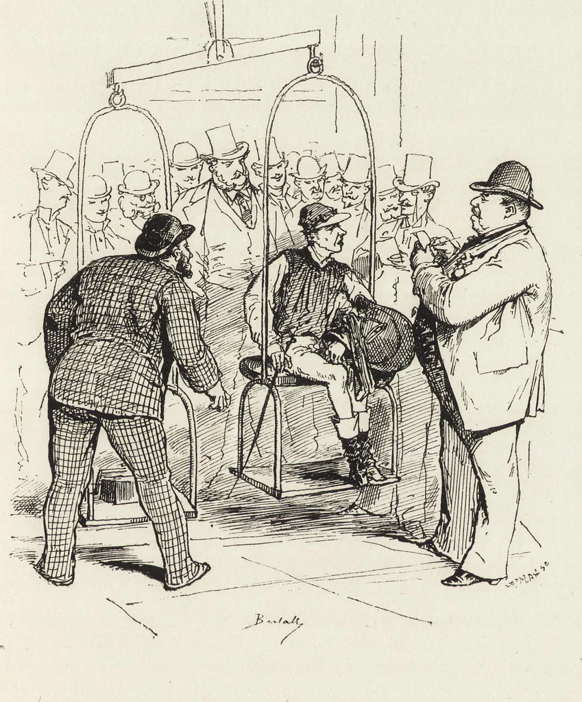 An illustration from La vie hors de chez soi (comédie de notre temps) l'hiver, le printemps, l'été, l'automne; études au crayon et à la plume, 1876, leaf 370