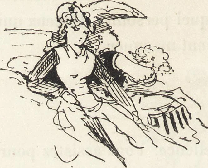 An illustration from La vie hors de chez soi (comédie de notre temps) l'hiver, le printemps, l'été, l'automne; études au crayon et à la plume, 1876, leaf 375