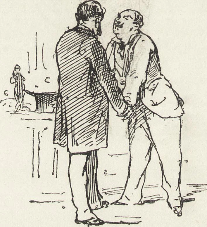 An illustration from La vie hors de chez soi (comédie de notre temps) l'hiver, le printemps, l'été, l'automne; études au crayon et à la plume, 1876, leaf 387