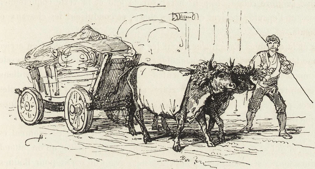 An illustration from La vie hors de chez soi (comédie de notre temps) l'hiver, le printemps, l'été, l'automne; études au crayon et à la plume, 1876, leaf 404