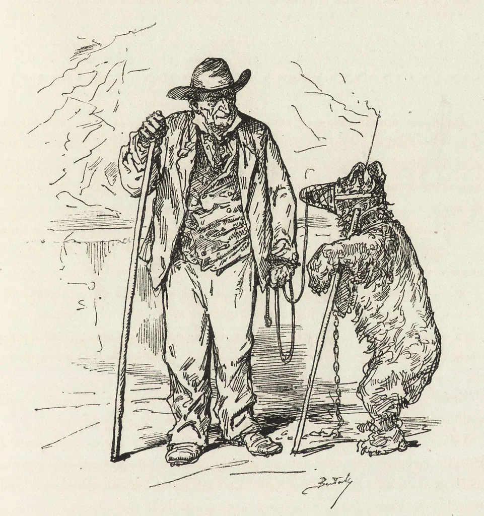An illustration from La vie hors de chez soi (comédie de notre temps) l'hiver, le printemps, l'été, l'automne; études au crayon et à la plume, 1876, leaf 418