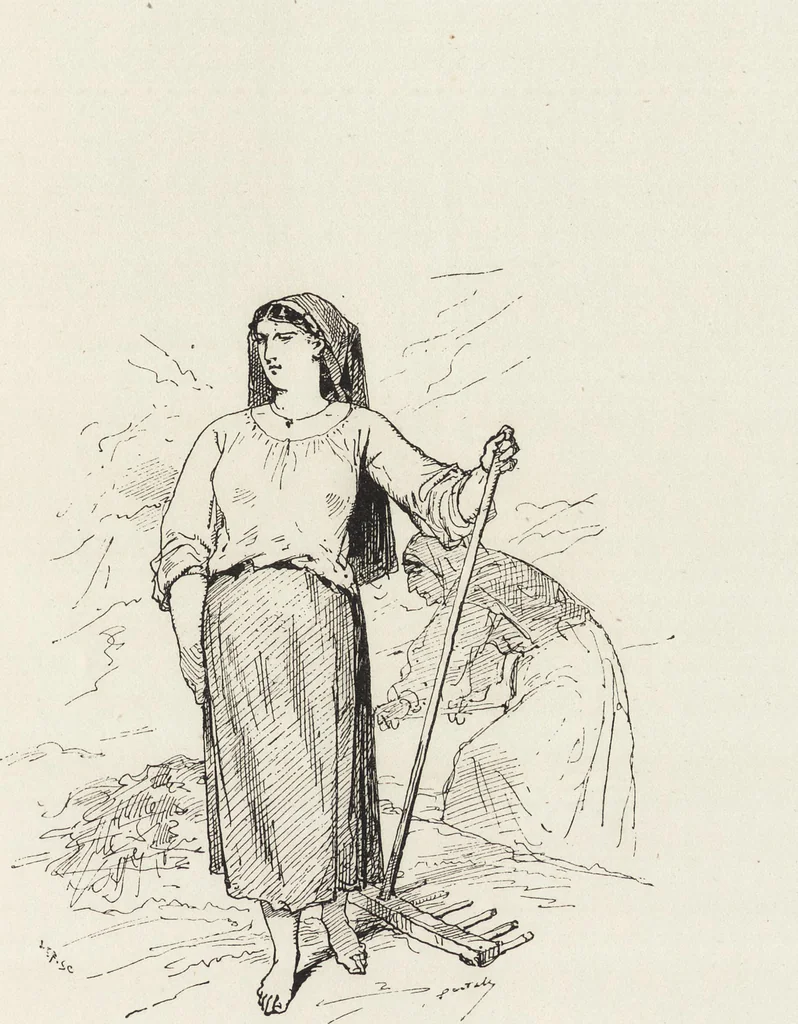 An illustration from La vie hors de chez soi (comédie de notre temps) l'hiver, le printemps, l'été, l'automne; études au crayon et à la plume, 1876, leaf 420