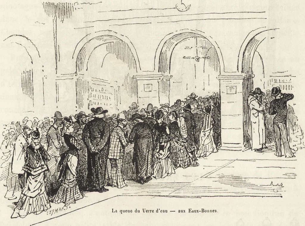 An illustration from La vie hors de chez soi (comédie de notre temps) l'hiver, le printemps, l'été, l'automne; études au crayon et à la plume, 1876, leaf 425