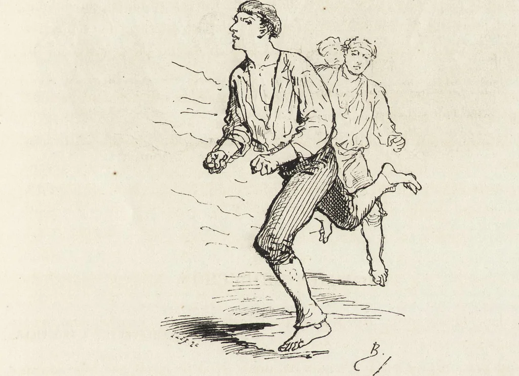 An illustration from La vie hors de chez soi (comédie de notre temps) l'hiver, le printemps, l'été, l'automne; études au crayon et à la plume, 1876, leaf 438