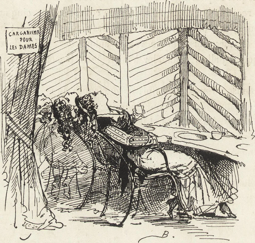 An illustration from La vie hors de chez soi (comédie de notre temps) l'hiver, le printemps, l'été, l'automne; études au crayon et à la plume, 1876, leaf 479