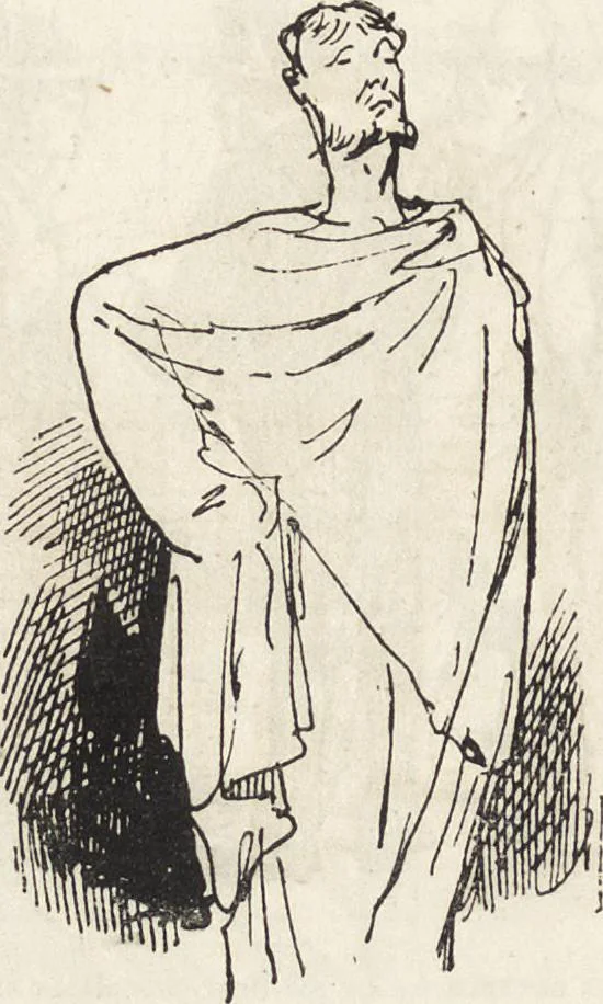 An illustration from La vie hors de chez soi (comédie de notre temps) l'hiver, le printemps, l'été, l'automne; études au crayon et à la plume, 1876, leaf 481