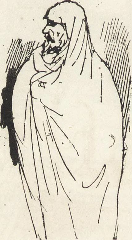 An illustration from La vie hors de chez soi (comédie de notre temps) l'hiver, le printemps, l'été, l'automne; études au crayon et à la plume, 1876, leaf 481
