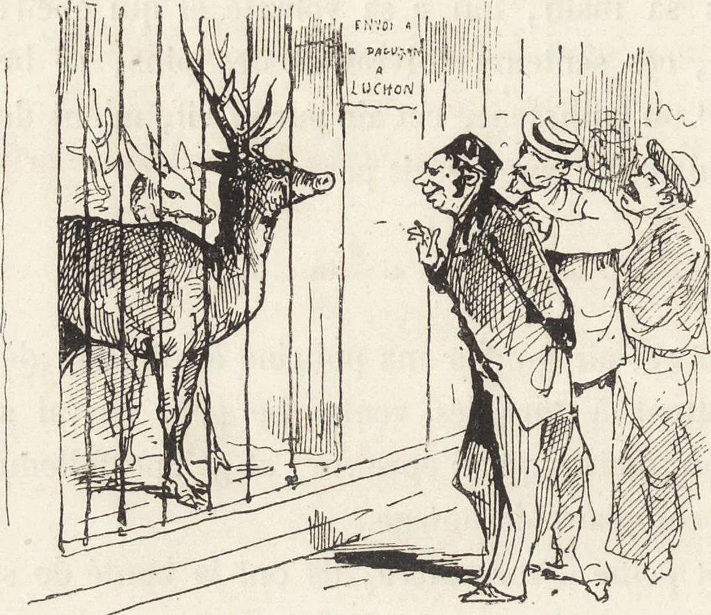 An illustration from La vie hors de chez soi (comédie de notre temps) l'hiver, le printemps, l'été, l'automne; études au crayon et à la plume, 1876, leaf 493