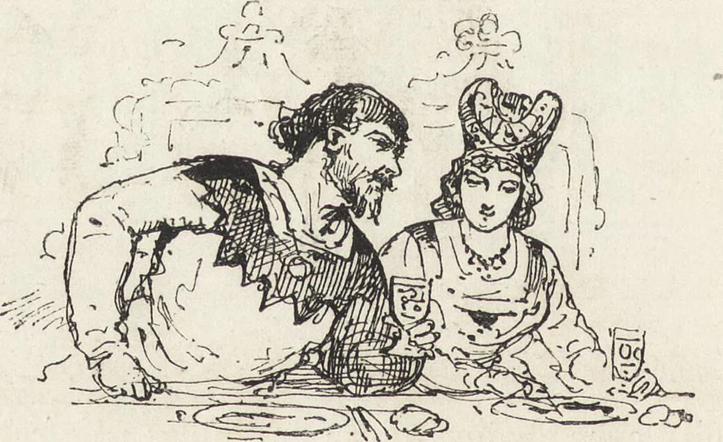 An illustration from La vie hors de chez soi (comédie de notre temps) l'hiver, le printemps, l'été, l'automne; études au crayon et à la plume, 1876, leaf 503