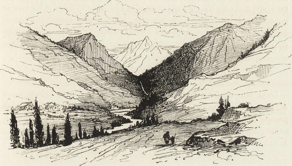 An illustration from La vie hors de chez soi (comédie de notre temps) l'hiver, le printemps, l'été, l'automne; études au crayon et à la plume, 1876, leaf 506