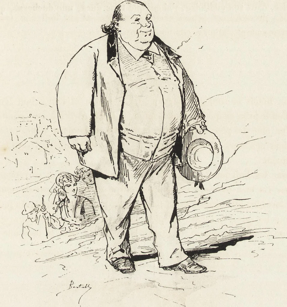 An illustration from La vie hors de chez soi (comédie de notre temps) l'hiver, le printemps, l'été, l'automne; études au crayon et à la plume, 1876, leaf 510
