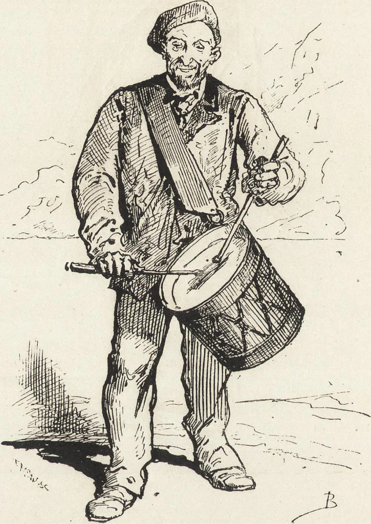 An illustration from La vie hors de chez soi (comédie de notre temps) l'hiver, le printemps, l'été, l'automne; études au crayon et à la plume, 1876, leaf 511