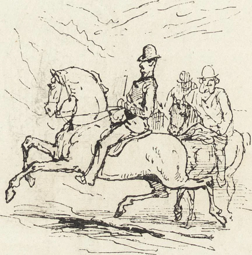 An illustration from La vie hors de chez soi (comédie de notre temps) l'hiver, le printemps, l'été, l'automne; études au crayon et à la plume, 1876, leaf 513