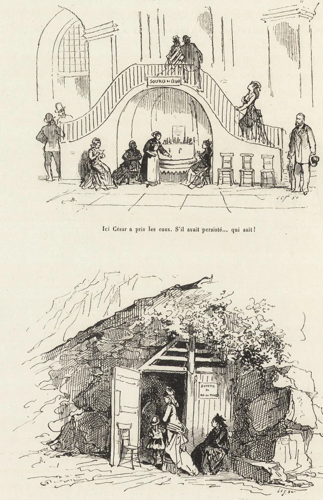 An illustration from La vie hors de chez soi (comédie de notre temps) l'hiver, le printemps, l'été, l'automne; études au crayon et à la plume, 1876, leaf 515