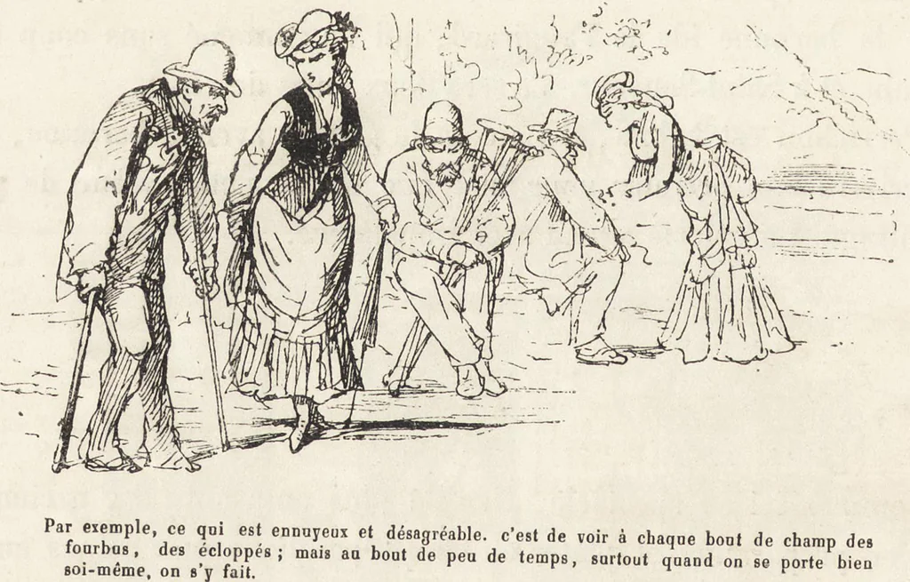 An illustration from La vie hors de chez soi (comédie de notre temps) l'hiver, le printemps, l'été, l'automne; études au crayon et à la plume, 1876, leaf 517