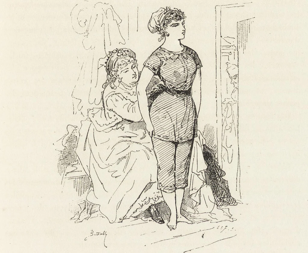 An illustration from La vie hors de chez soi (comédie de notre temps) l'hiver, le printemps, l'été, l'automne; études au crayon et à la plume, 1876, leaf 534