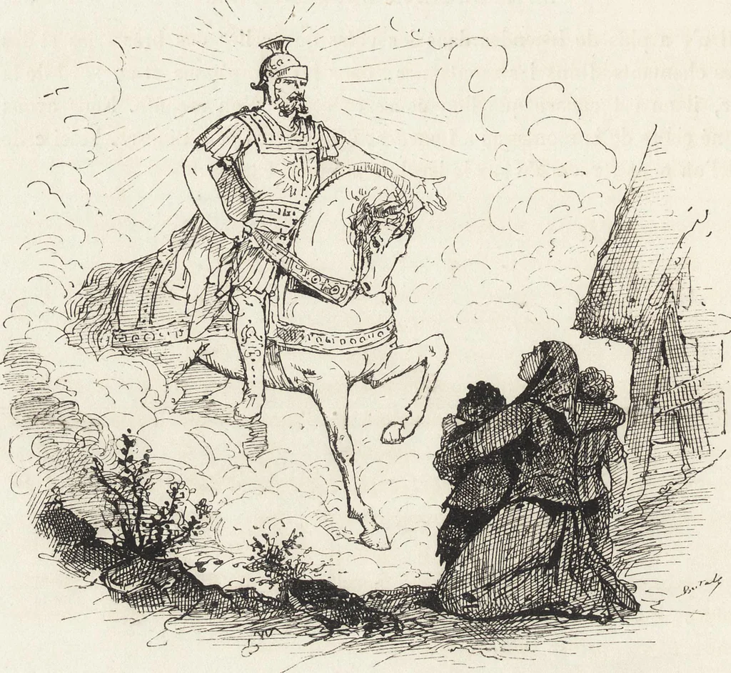 An illustration from La vie hors de chez soi (comédie de notre temps) l'hiver, le printemps, l'été, l'automne; études au crayon et à la plume, 1876, leaf 539