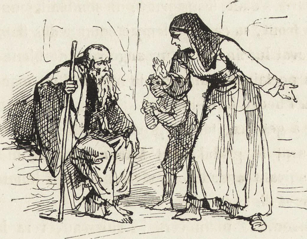 An illustration from La vie hors de chez soi (comédie de notre temps) l'hiver, le printemps, l'été, l'automne; études au crayon et à la plume, 1876, leaf 542