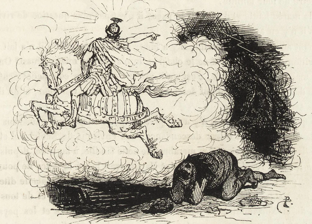 An illustration from La vie hors de chez soi (comédie de notre temps) l'hiver, le printemps, l'été, l'automne; études au crayon et à la plume, 1876, leaf 546
