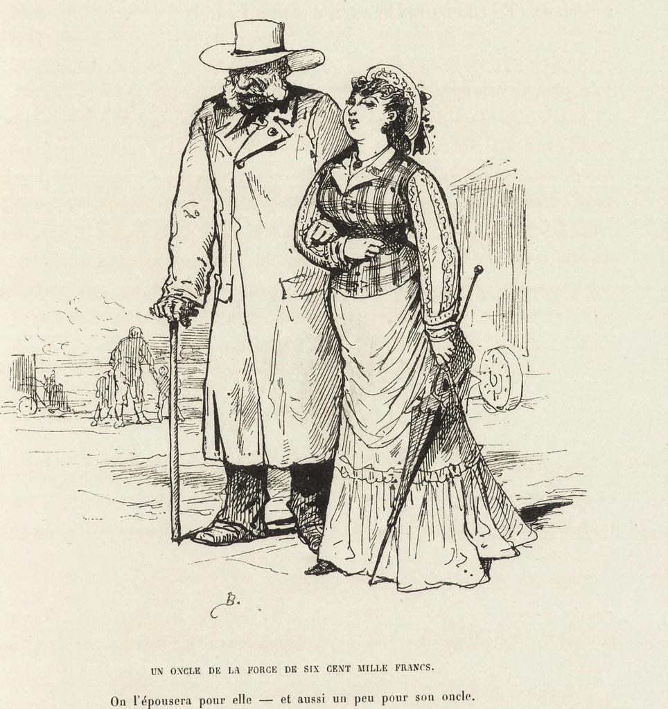 An illustration from La vie hors de chez soi (comédie de notre temps) l'hiver, le printemps, l'été, l'automne; études au crayon et à la plume, 1876, leaf 558
