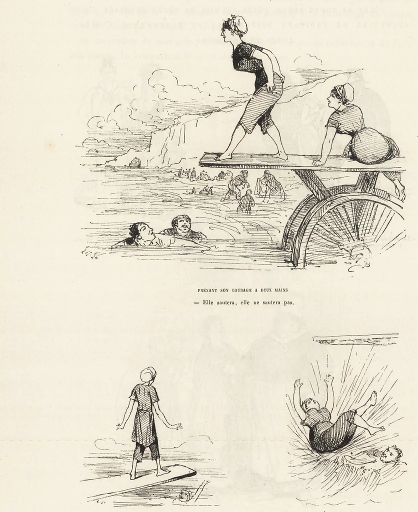 An illustration from La vie hors de chez soi (comédie de notre temps) l'hiver, le printemps, l'été, l'automne; études au crayon et à la plume, 1876, leaf 561