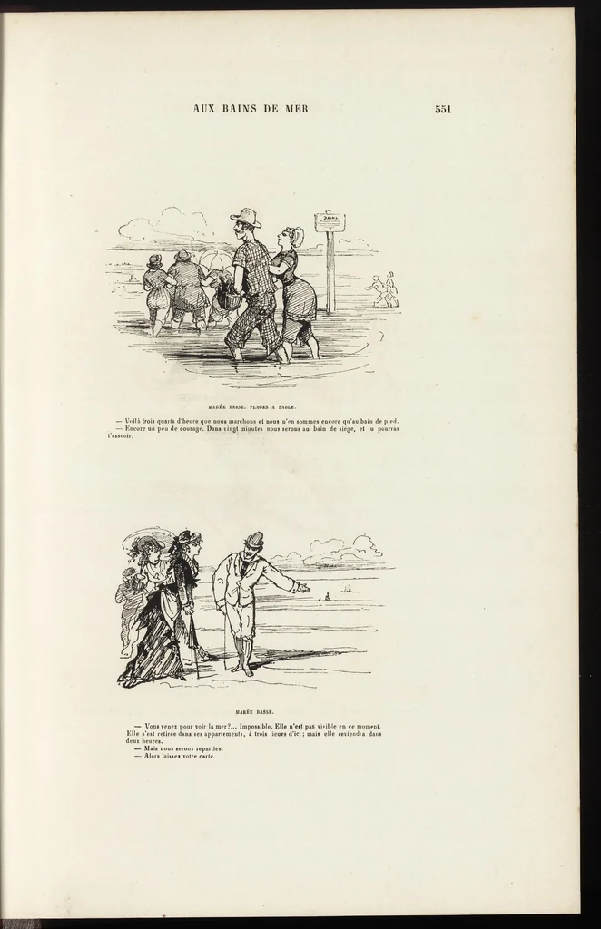 An illustration from La vie hors de chez soi (comédie de notre temps) l'hiver, le printemps, l'été, l'automne; études au crayon et à la plume, 1876, leaf 562
