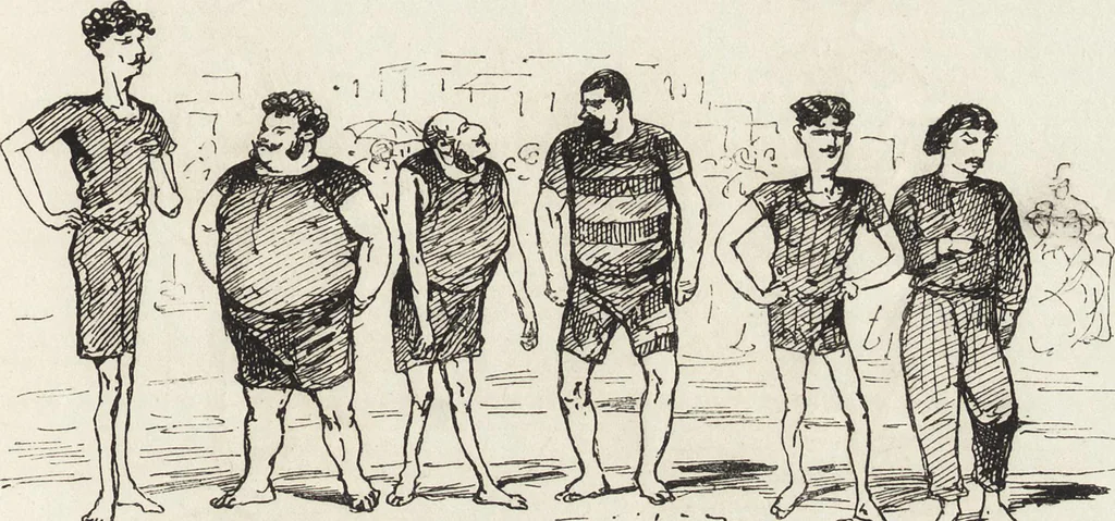 An illustration from La vie hors de chez soi (comédie de notre temps) l'hiver, le printemps, l'été, l'automne; études au crayon et à la plume, 1876, leaf 566