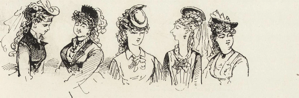 An illustration from La vie hors de chez soi (comédie de notre temps) l'hiver, le printemps, l'été, l'automne; études au crayon et à la plume, 1876, leaf 566