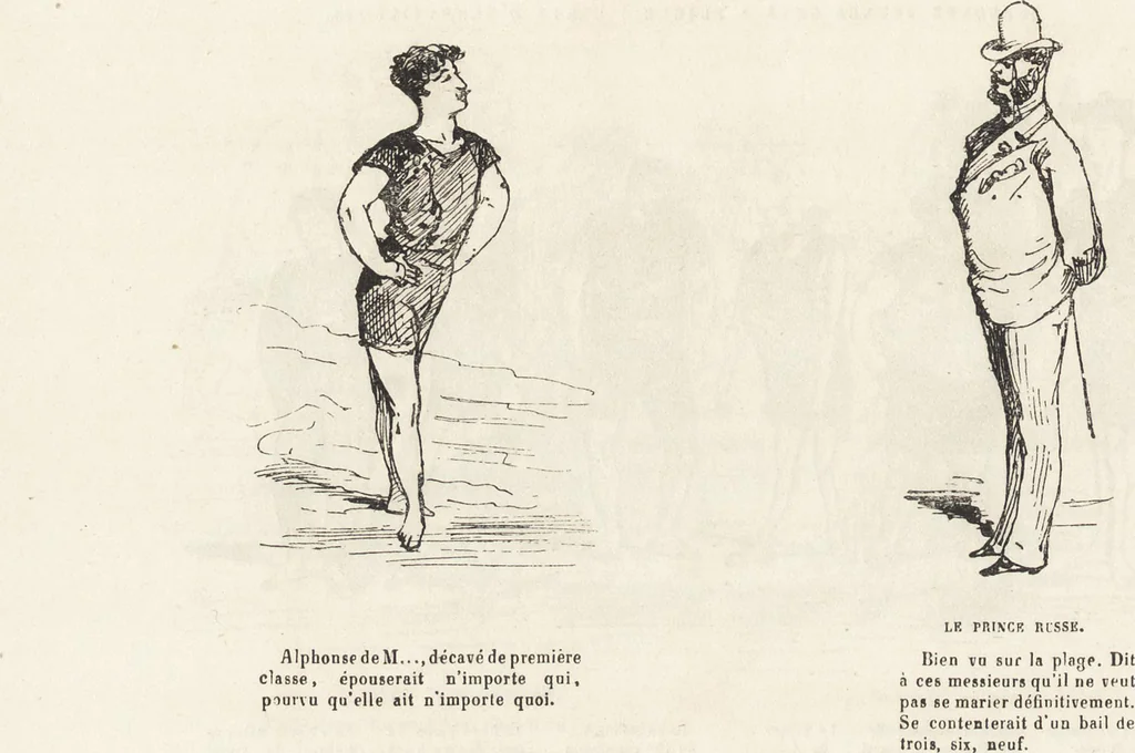 An illustration from La vie hors de chez soi (comédie de notre temps) l'hiver, le printemps, l'été, l'automne; études au crayon et à la plume, 1876, leaf 567
