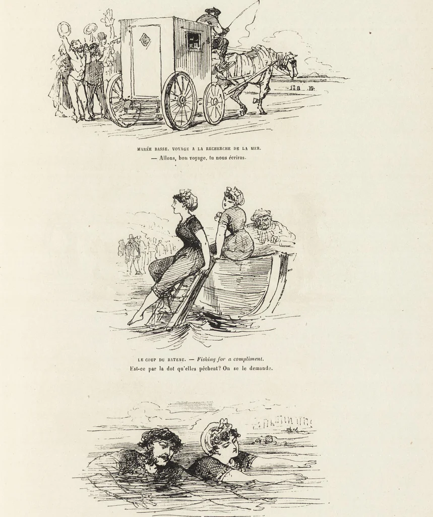 An illustration from La vie hors de chez soi (comédie de notre temps) l'hiver, le printemps, l'été, l'automne; études au crayon et à la plume, 1876, leaf 568