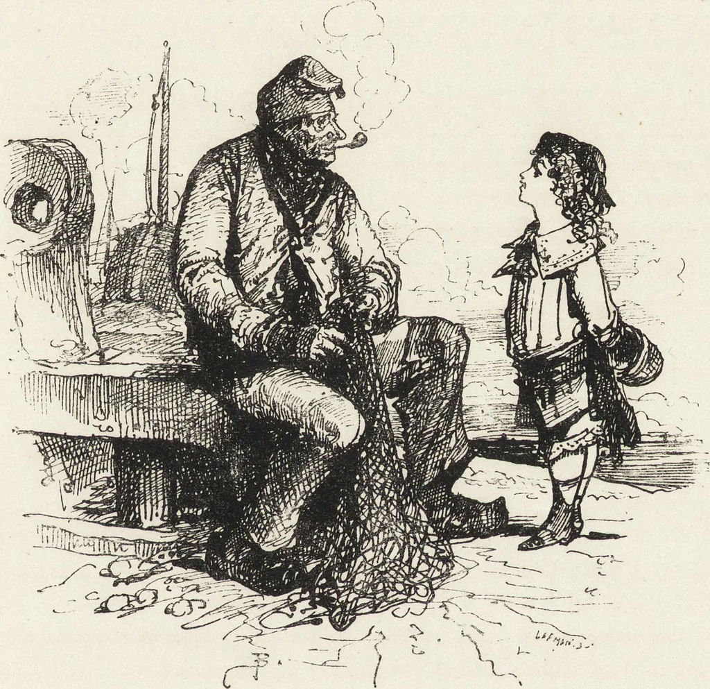 An illustration from La vie hors de chez soi (comédie de notre temps) l'hiver, le printemps, l'été, l'automne; études au crayon et à la plume, 1876, leaf 584
